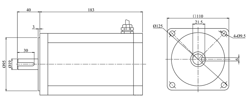 1.9kW BLDC motor dimension