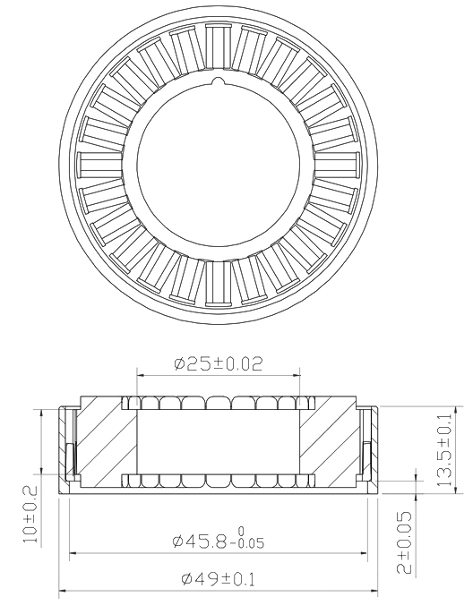 12W frameless brushless motor dimension