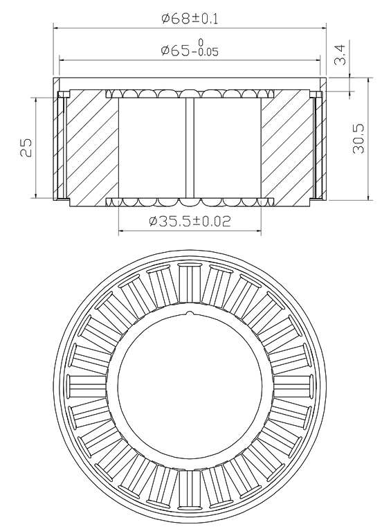 250W  frameless brushless motor dimension