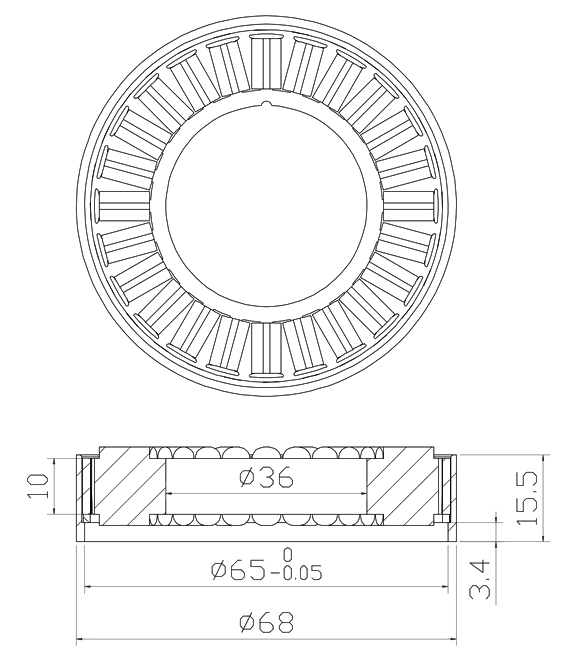 30W 24V frameless brushless motor dimension