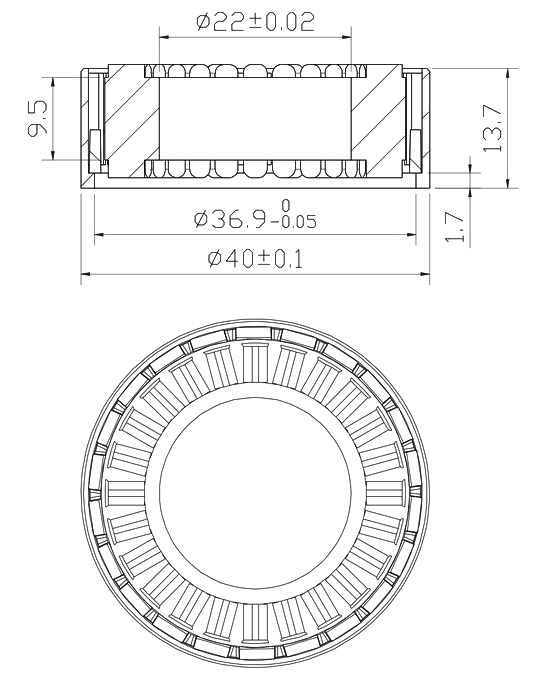 6W frameless brushless motor dimension