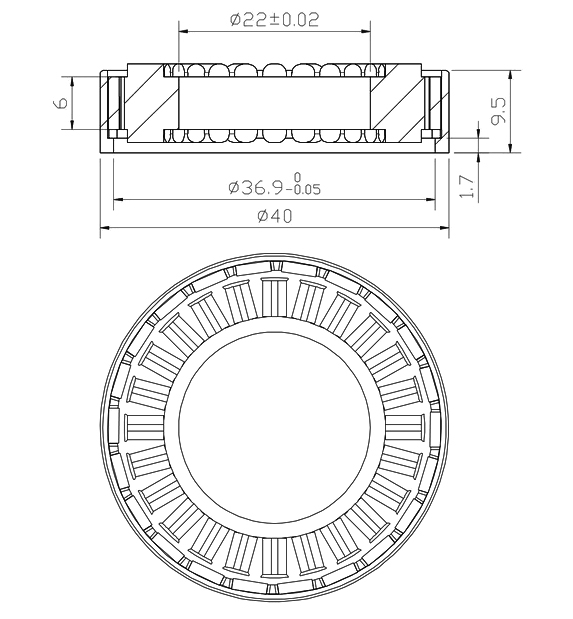 9W frameless brushless motor dimension